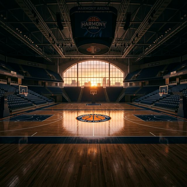 Professional basketball court